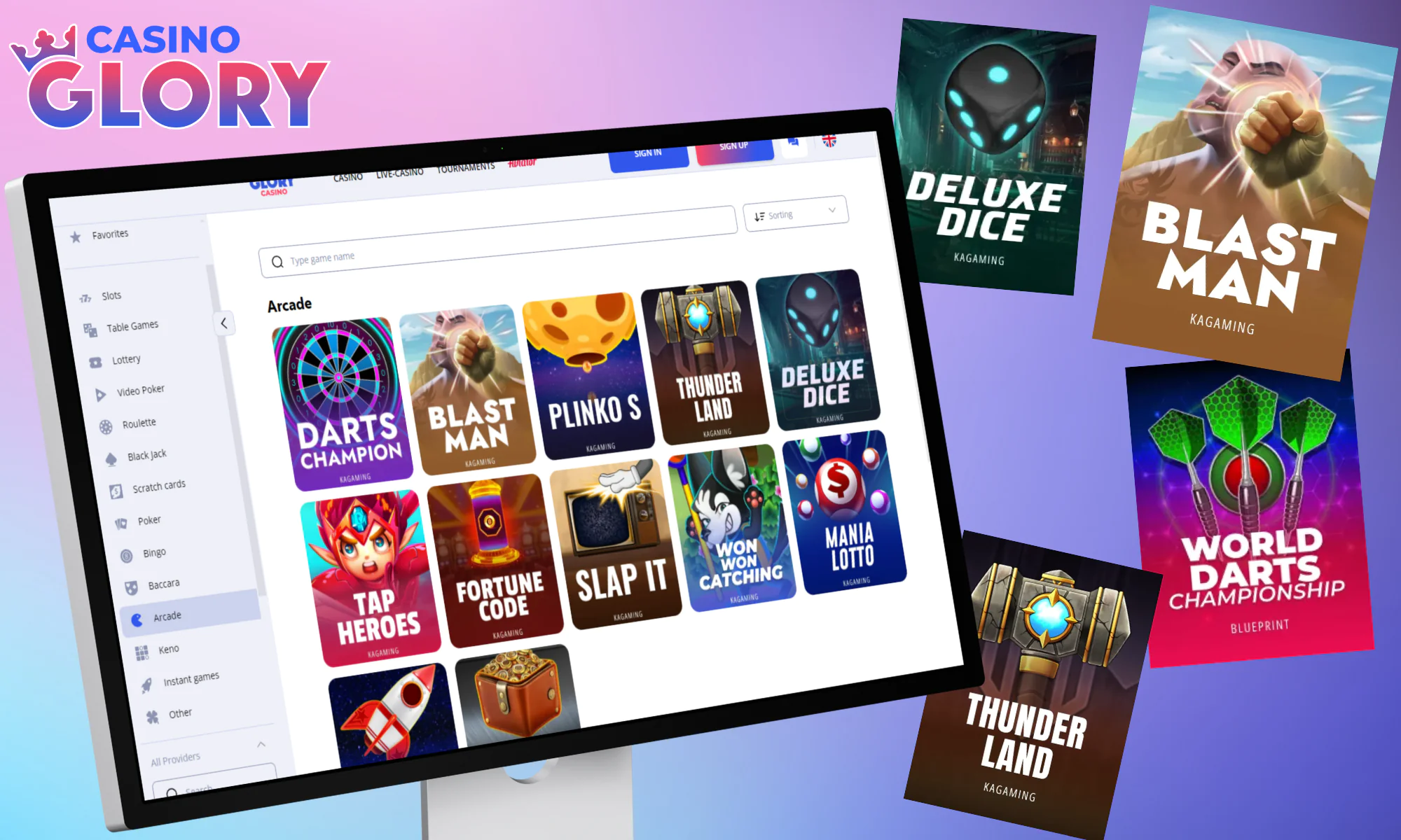 Arcade games from Glory Casino