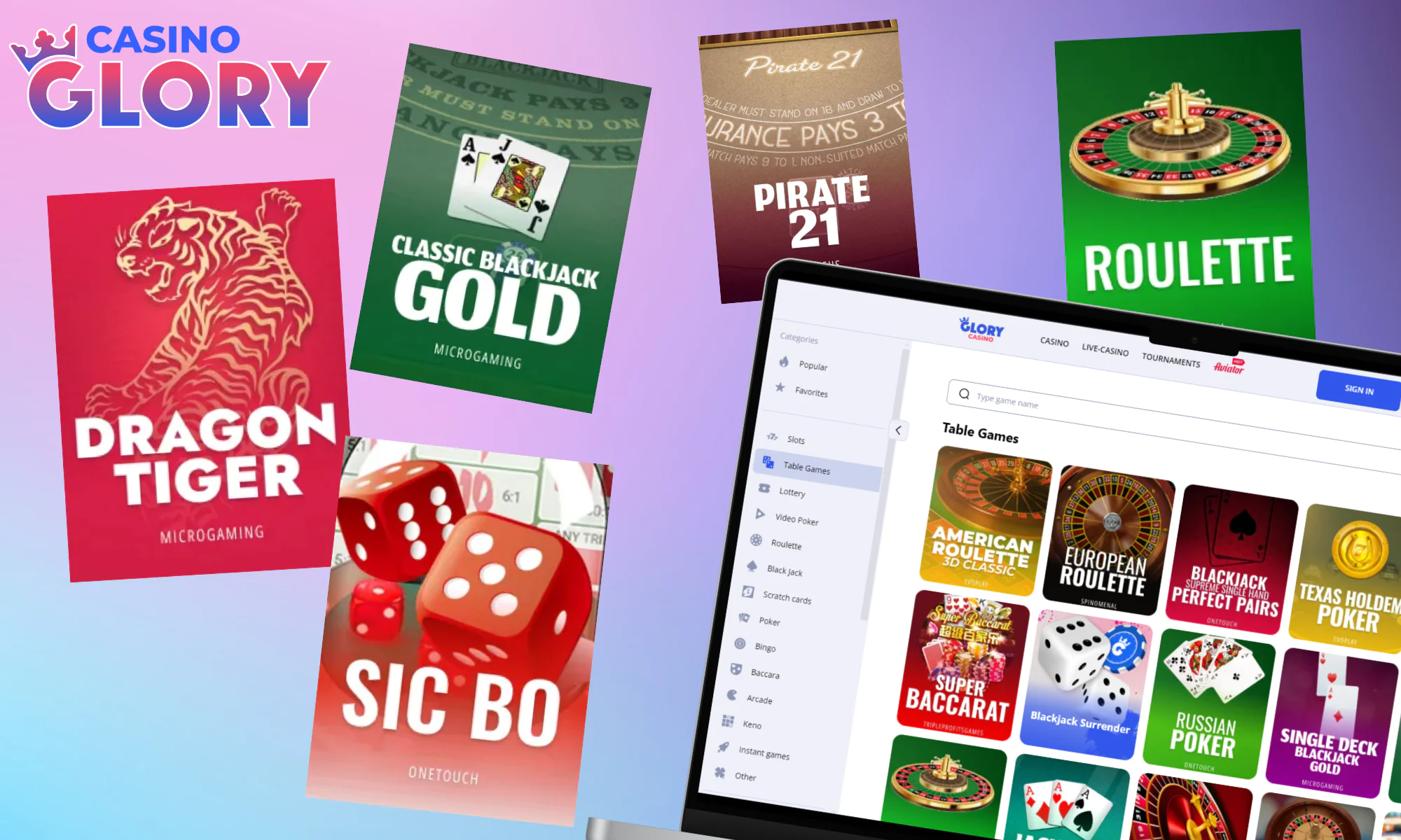 Table Games from Glory Casino