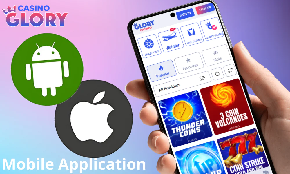 Glory Casino has a mobile app for Android and iOS